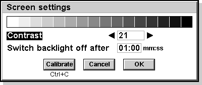 Display in EPOC R5/Psion Series 7 (Screen settings)