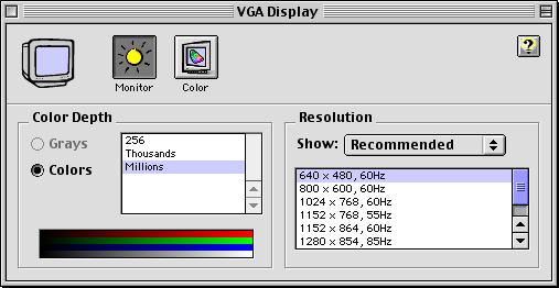 Display in Mac OS 9.0 (Monitors)