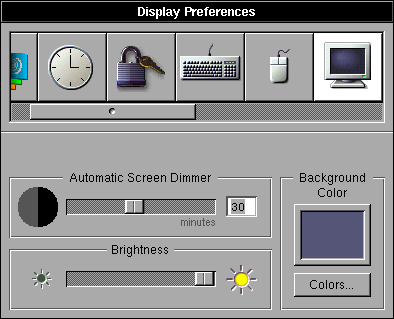 Display in OPENSTEP 4.2 (Display Preferences)