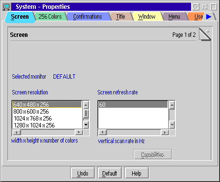 Display in OS/2 Warp 4