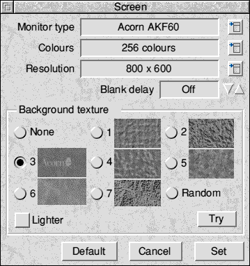 Display in RISC OS 3.7 (Screen)