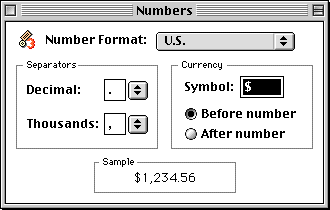 International in Mac OS 8.0 (Numbers)