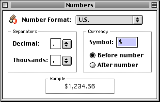 International in Mac OS 9.0 (Numbers)