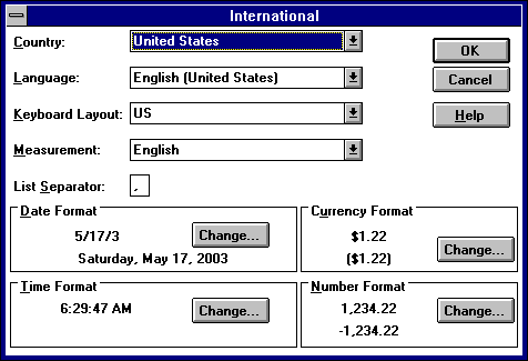 International in Windows NT 3.51 Workstation (International)