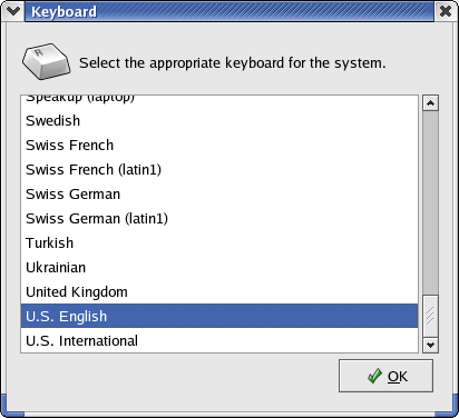 Keyboard in GNOME 2.2.0 in RedHat 9 (Keyboard Preferences)