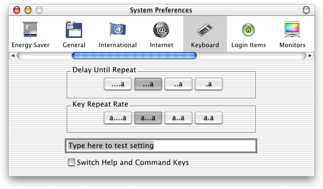 Keyboard in Mac OS X DP 4 (Keyboard)