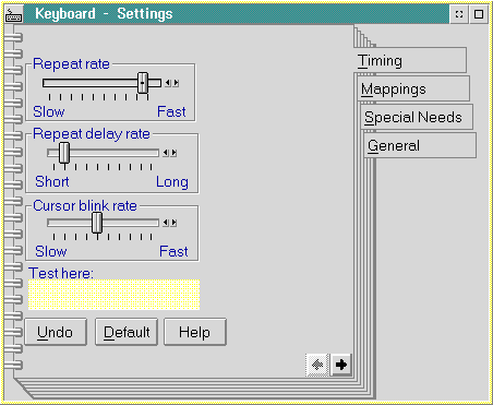 Keyboard in OS/2 2.1 (Keyboard – Settings)