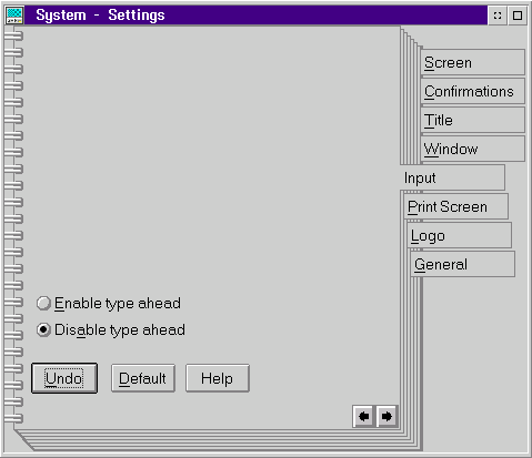 Keyboard in OS/2 Warp 3 (System – Settings)