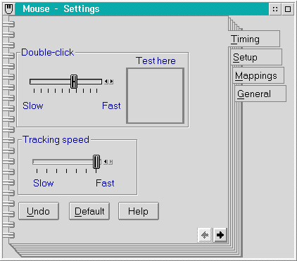 Mouse in OS/2 2.1 (Mouse – Settings)