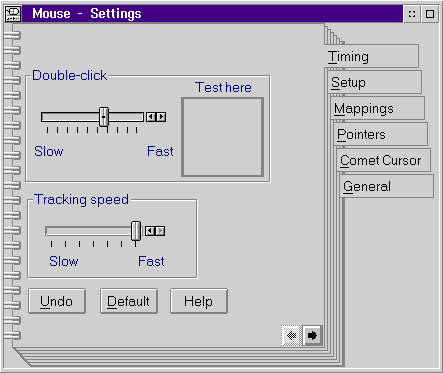 Mouse in OS/2 Warp 3 (Mouse – Settings)