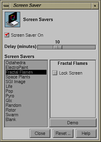 Screensaver in IRIX 5.3 (Screen Saver)