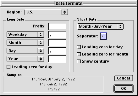 Time and date in Mac OS 9.0 (Set Time Zone)