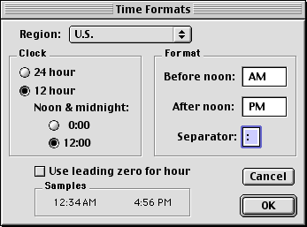 Time and date in Mac OS 9.0 (Time Formats)