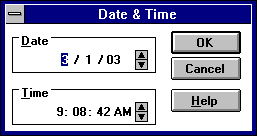 Time and date in Windows 3.1 (Date & Time)