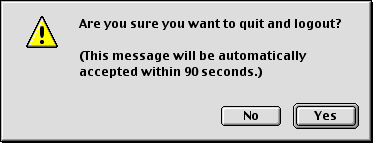 Logout screen in Mac OS 9.0