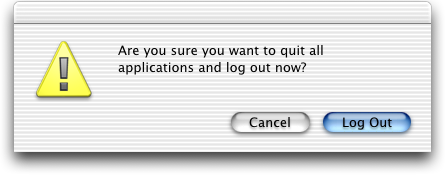 Logout screen in Mac OS 10.0.4