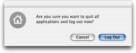 Logout screen in Mac OS 10.1