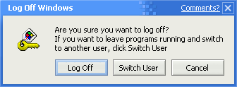 Logout screen in Whistler 2257 (Log Off Windows)