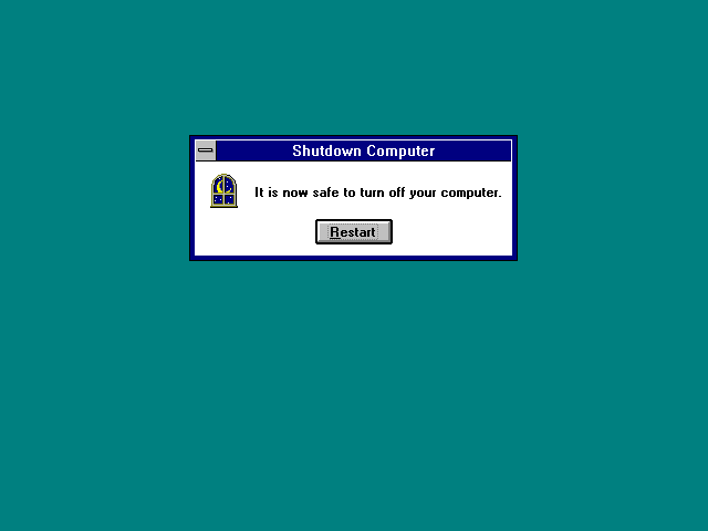 Shutdown complete in Windows NT 3.1 Workstation