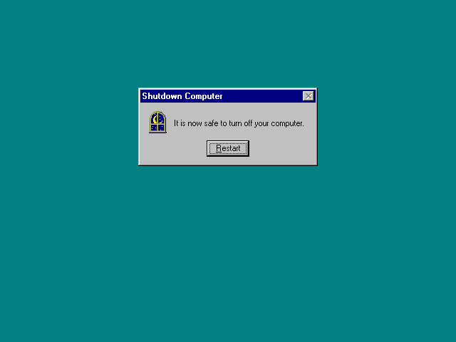 Shutdown complete in Windows NT 4.0 Workstation