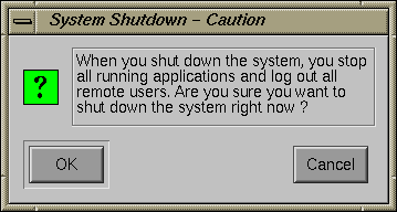 Shutdown window in IRIX 5.3