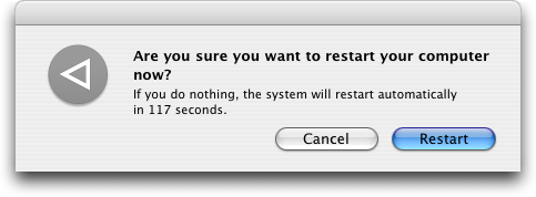 Shutdown window in Mac OS X Panther