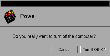 Shutdown window in OPENSTEP 4.2 (Power)