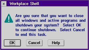 Shutdown window in OS/2 Warp 3