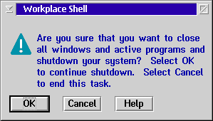 Shutdown window in OS/2 Warp 4