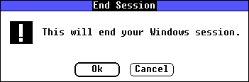 Shutdown window in Windows 1.01 (End Session)