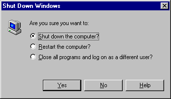 Shutdown window in Windows NT 4.0 Workstation (Shut Down Windows)