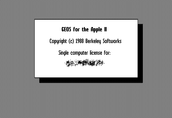 Welcome splash in GEOS 2.1 for Apple II