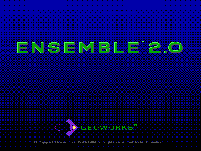 Welcome splash in GeoWorks Ensemble 2.0