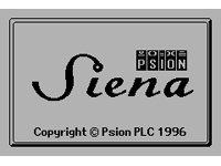 Welcome splash in Sibo/Psion Siena