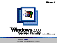 Welcome splash in Windows 2000 Advanced Server