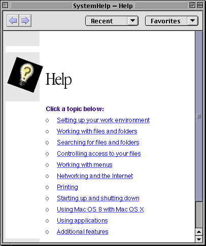 Help in Mac OS X DP (HelpViewer)