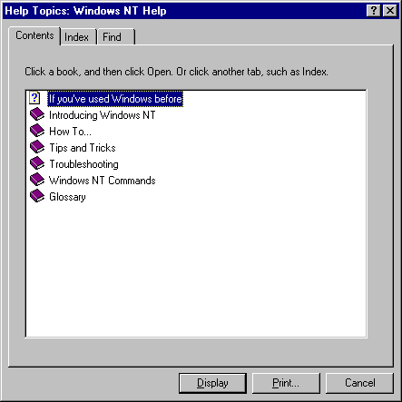 Help in Windows NT 4.0 Workstation (Windows NT Help)