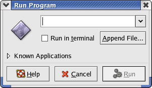 Run in GNOME 2.2.0 in RedHat 9 (Run Program)