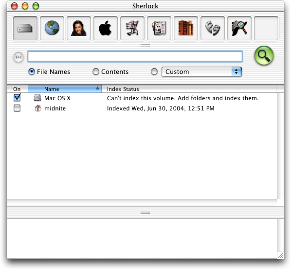 Search in Mac OS 10.1 (Sherlock)