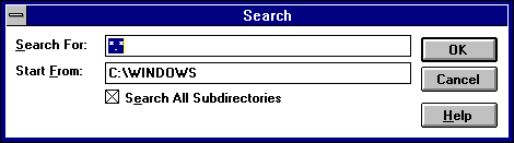 Search in Windows NT 3.1 Workstation