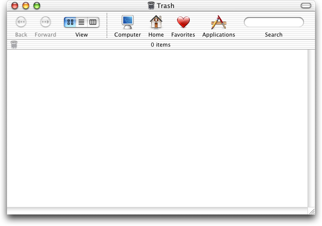 Trash can in Mac OS X Jaguar (Trash)