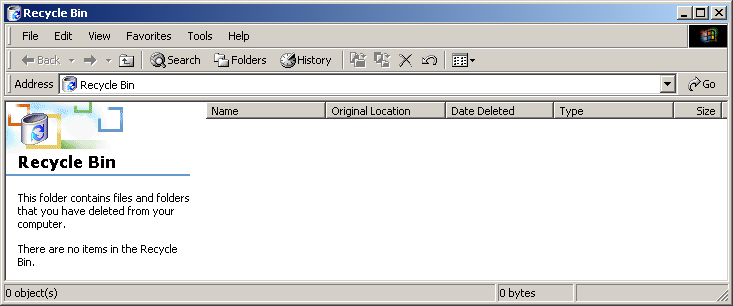 Trash can in Windows 2000 Pro (Recycle Bin)