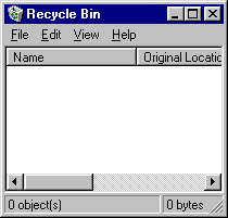 Trash can in Windows 95 (Recycle Bin)