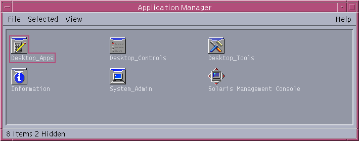 Application manager in CDE 1.5 in Solaris 9