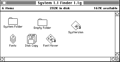 File manager in System 1.1 (Finder)
