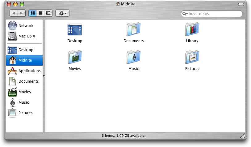 File manager in Mac OS X Panther (Finder)