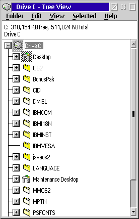 File manager in OS/2 Warp 4