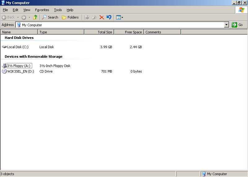File manager in Windows Server 2003 Web