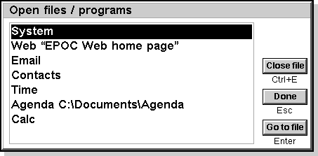 Task manager in EPOC R5/Psion Series 7