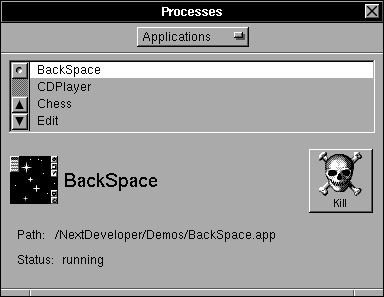 Task manager in OPENSTEP 4.2 (Processes)